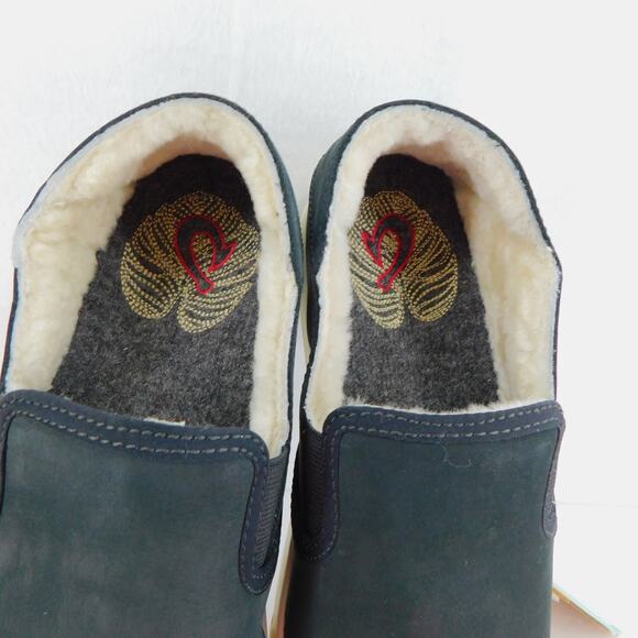 Olu Kai Pehuea Heu Women's Black Lava Rock Slide-In with Shearling Size 7 - Picture 7 of 12